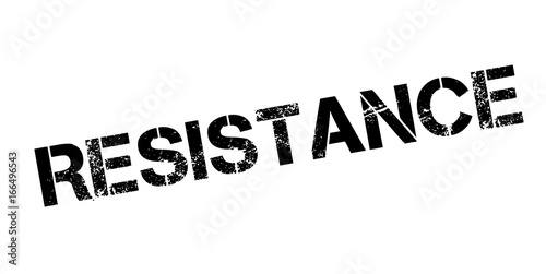 Resistance rubber stamp. Grunge design with dust scratches. Effects can be easily removed for a clean, crisp look. Color is easily changed.