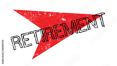 Retirement rubber stamp. Grunge design with dust scratches. Effects can be easily removed for a clean, crisp look. Color is easily changed.
