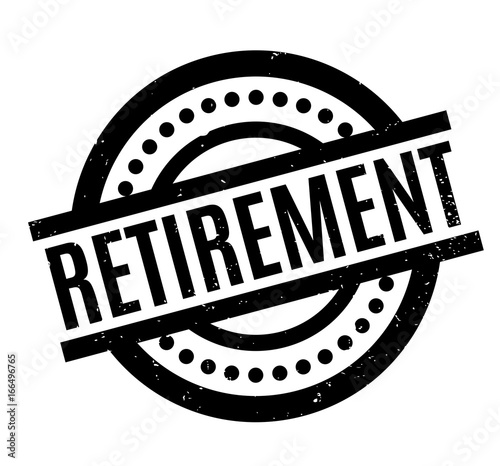 Retirement rubber stamp. Grunge design with dust scratches. Effects can be easily removed for a clean, crisp look. Color is easily changed.