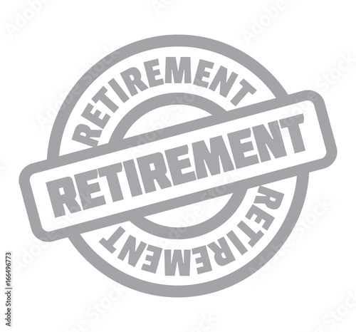 Retirement rubber stamp. Grunge design with dust scratches. Effects can be easily removed for a clean, crisp look. Color is easily changed.