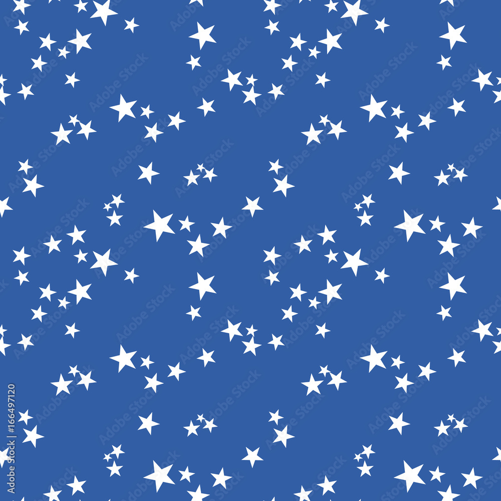 Seamless vector abstract pattern with white stars on light blue background. Useful for dress, manufacturing, wallpapers, prints, gift wrap and scrapbook. Seamless vector abstract pattern with white stars on light blue background. Useful for dress, manufacturing, wallpapers, prints, gift wrap and scrapbook.