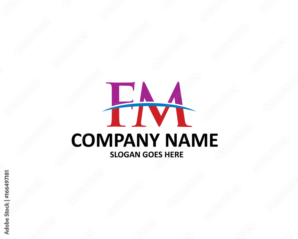Obraz premium fm letter logo