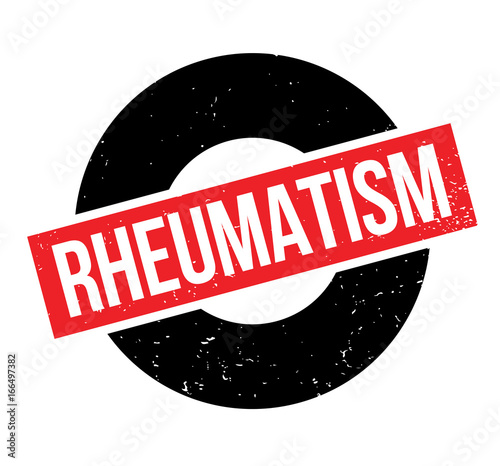 Rheumatism rubber stamp. Grunge design with dust scratches. Effects can be easily removed for a clean, crisp look. Color is easily changed.