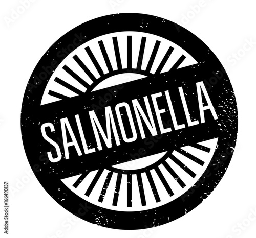 Salmonella rubber stamp. Grunge design with dust scratches. Effects can be easily removed for a clean, crisp look. Color is easily changed.