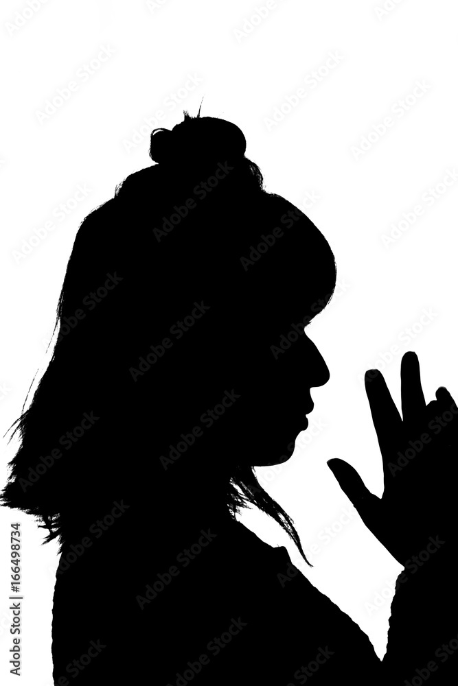 silhouette of womans head