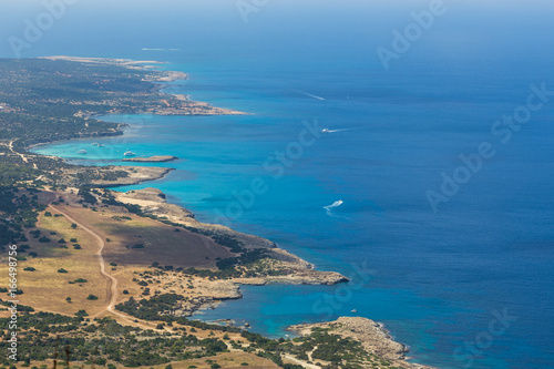 View of the coast of the peninsula of Akamos with the Blue Lagoon, Cyprus