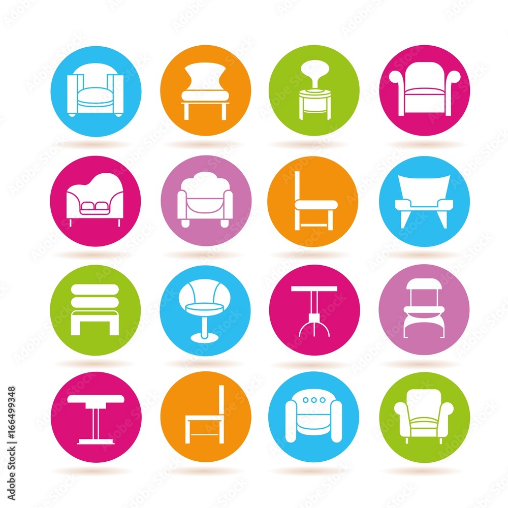 sofa and chair icons sofa and chair icons