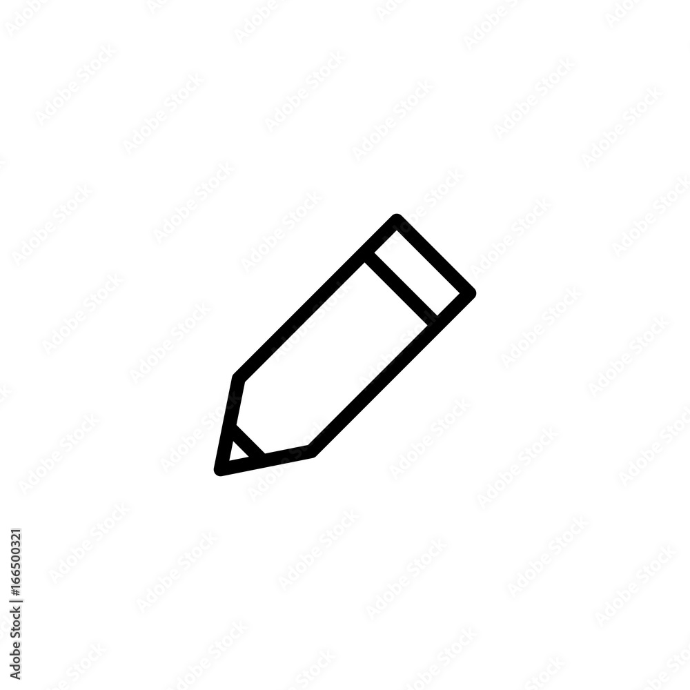 thin line pencil icon on white background thin line pencil icon on white background