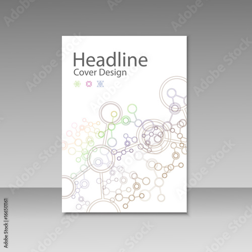 Cover brochure template with connect molecule background