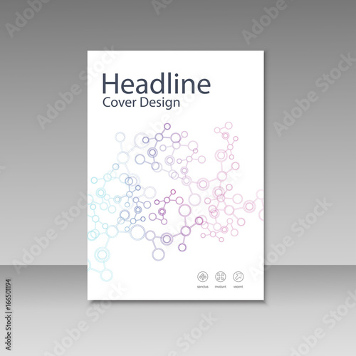 Cover brochure template with connect molecule background