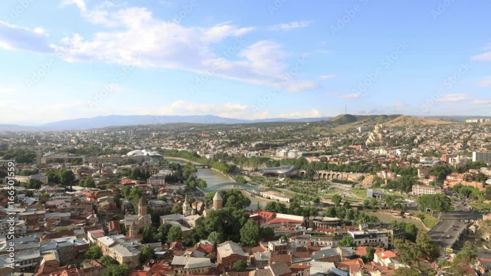 Tbilisi city center aerial view from Narikala Fortress, Georgia Tbilisi city center aerial view from Narikala Fortress, Georgia