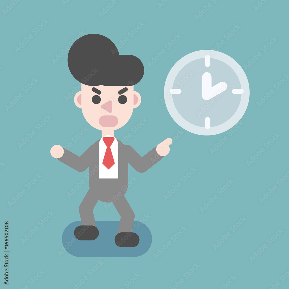 Businessman time late. Business concept cartoon illustration. Businessman time late. Business concept cartoon illustration.