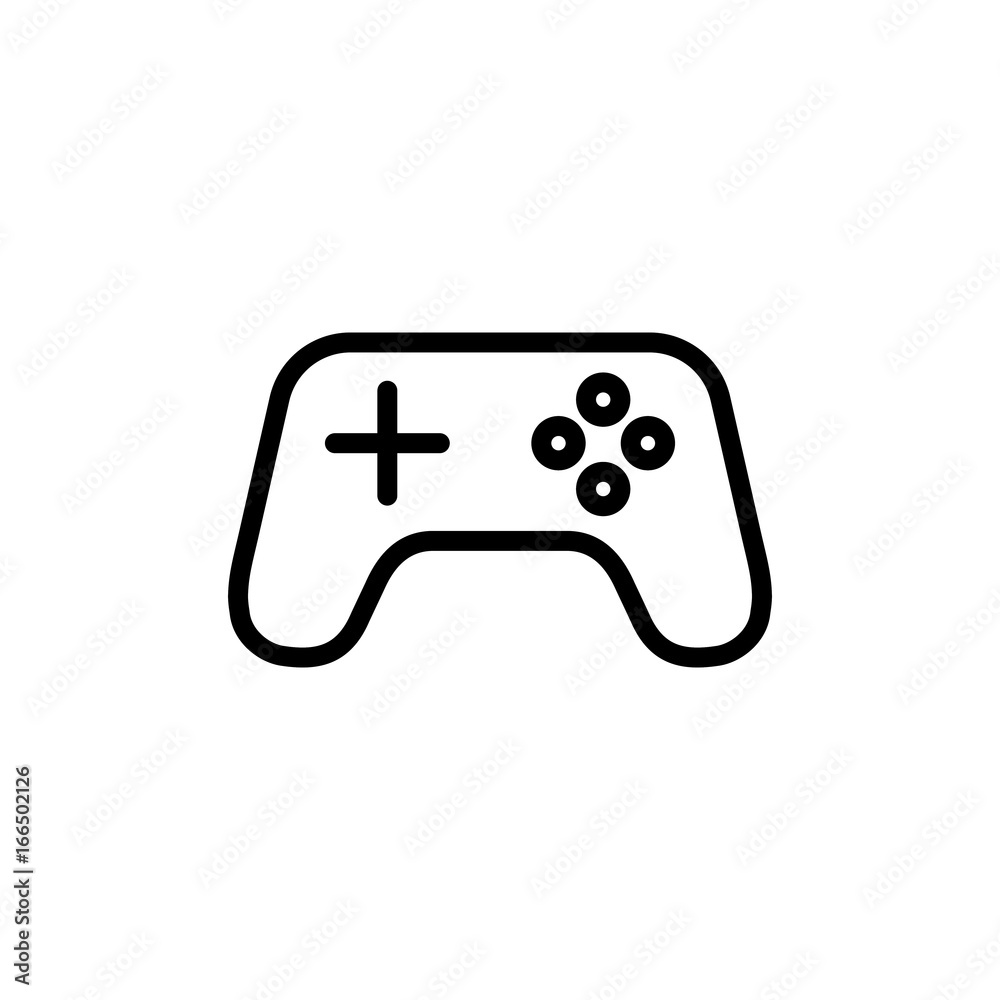 thin line gamepad, joystick icon on white background thin line gamepad, joystick icon on white background