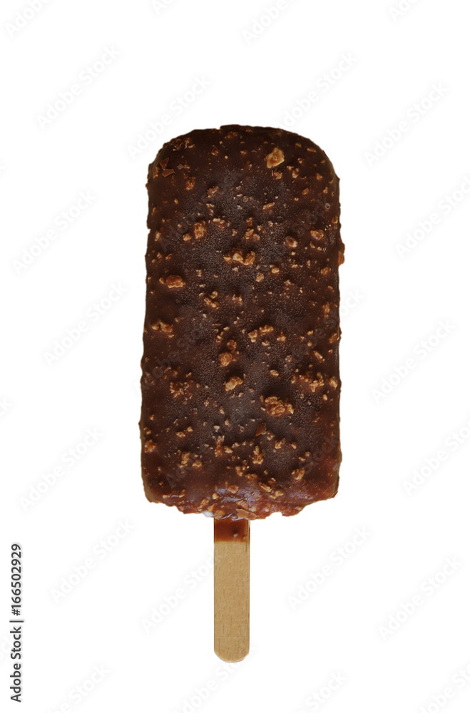 Chocolate ice lolly with nuts on the white isolated background. Ice cream lolly,summer hot day. Cold yummy ice cream .Ice cream concept background. Chocolate ice lolly with nuts on the white isolated background. Ice cream lolly,summer hot day. Cold yummy ice cream .Ice cream concept background.