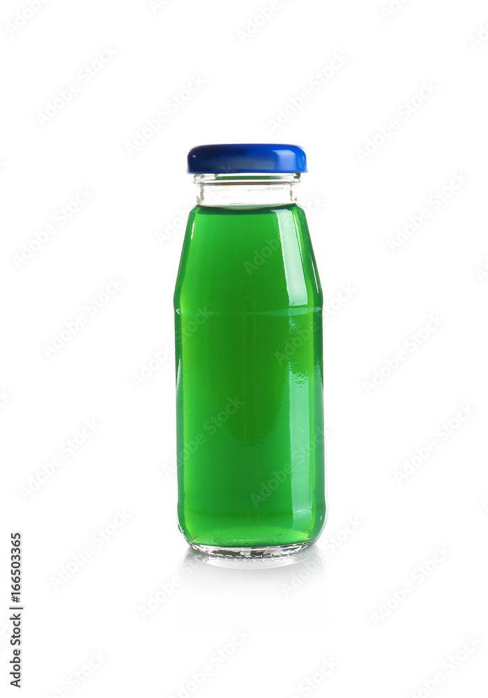 Delicious juice in bottle on white background Delicious juice in bottle on white background