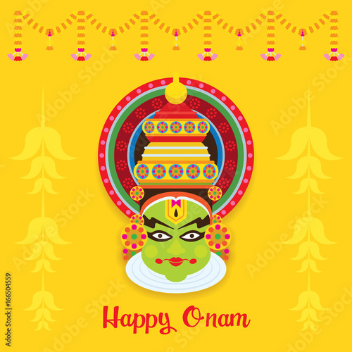 Kathakali Face, Onam Festival, celebration in Kerala State, India