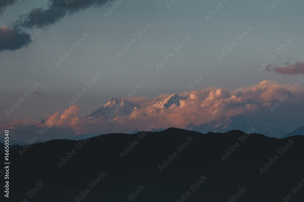 Overlooking the Himalayan from Nagarkot,Nepal Overlooking the Himalayan from Nagarkot,Nepal
