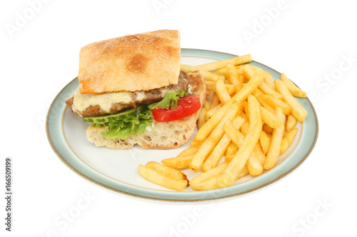 Cheeseburger and fries