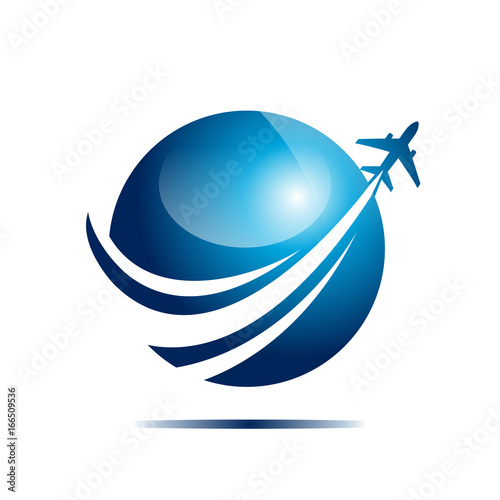 Travel and earth logo concept