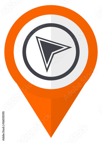 Free Download Navigation orange pointer vector icon in eps 10 isolated on white background. - GFXLoad