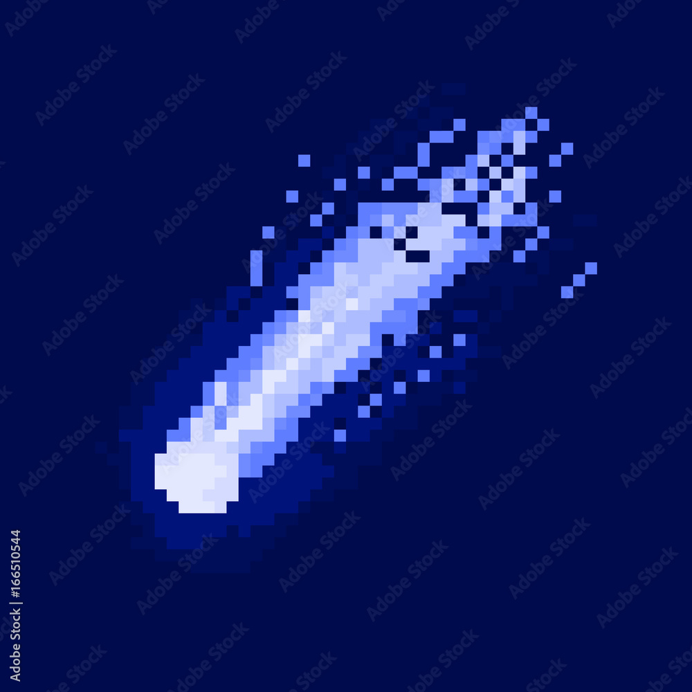 Obraz premium Pixel meteorite for games and applications