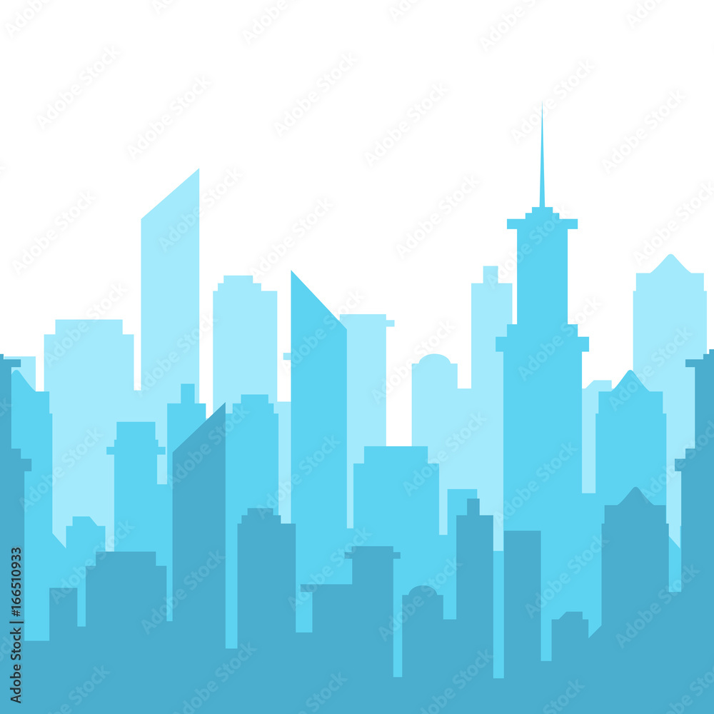 Vector illustration. City skyline silhouette. Urban landscape.