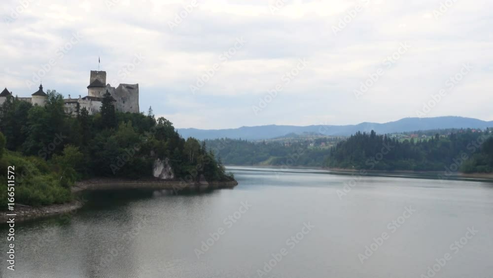 view of a Niedzica castle at the south of Poland view of a Niedzica castle at the south of Poland