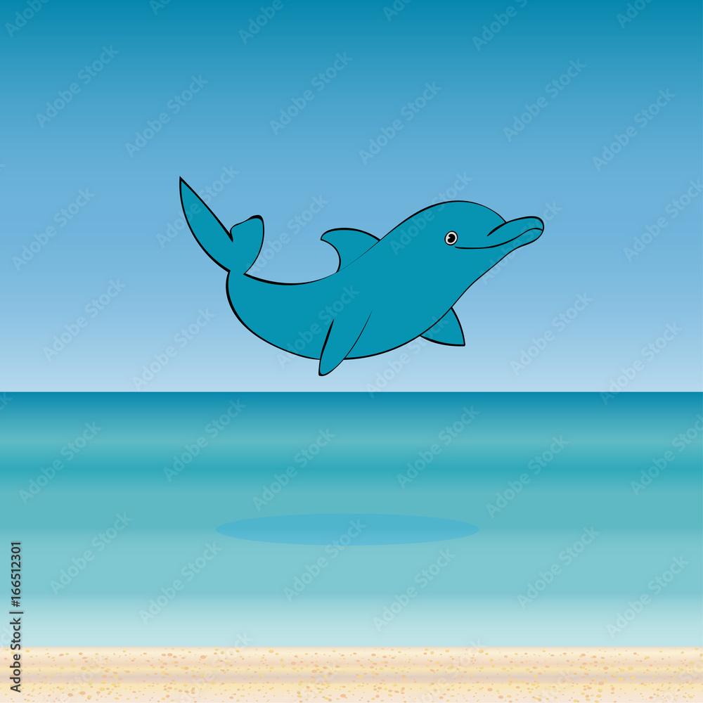 Dolphin sea animal beautiful landscape