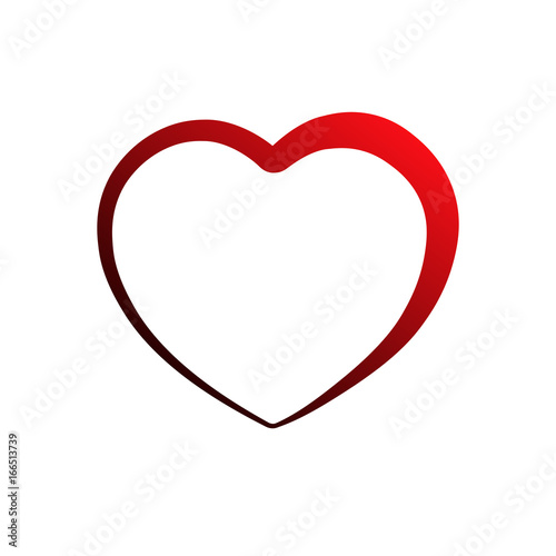 Heart icon, outline, silhouette. Symbol of love, romance and relationships