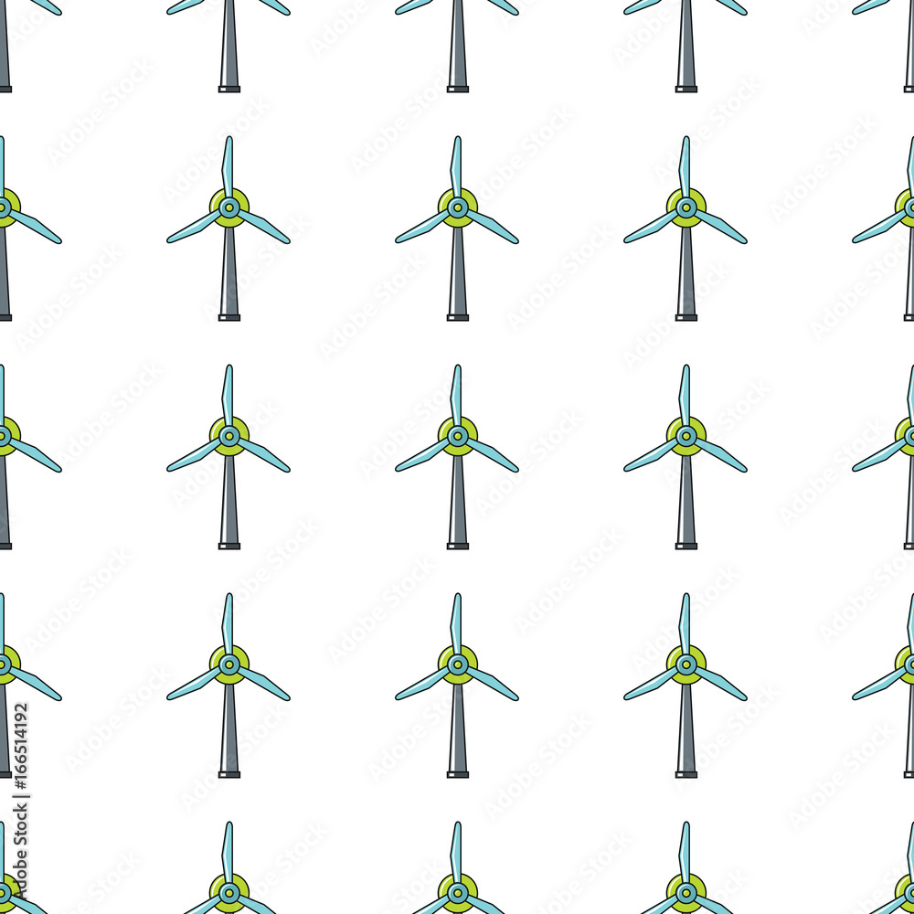 Windmill seamless pattern in cartoon style isolated on white background ...