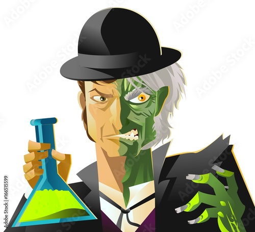 doctor jekyll and mister hyde monster transformation with green potion