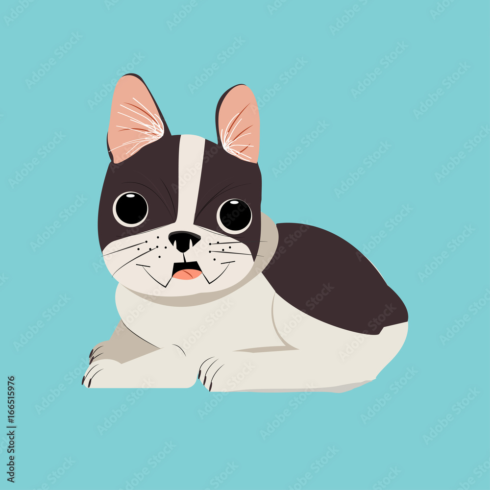 Cute little puppy. Vector hand drawn illustration.