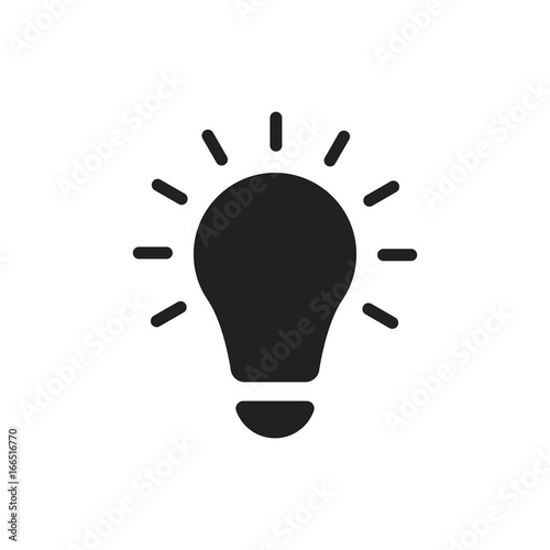 Lightbulb ideas flat icon. Vector illustration