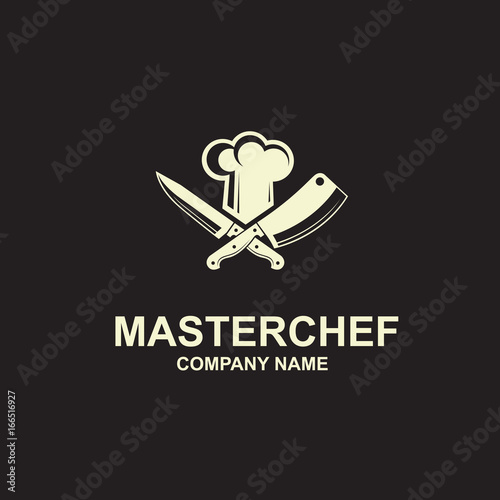 black illustration of crossed knives and chef hat