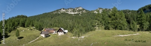 planina Lipance below of summit of Lipanjski vrh in Triglav national park in Julian Alps in Slovenia