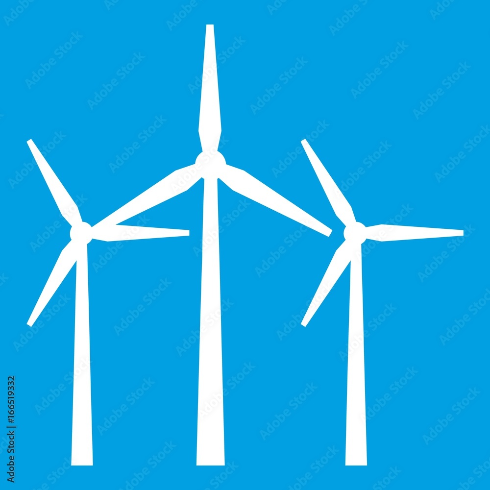 Wind turbines icon white