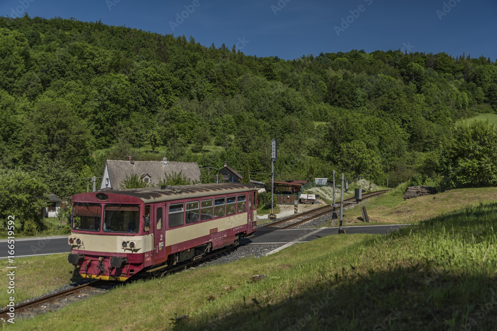 Train near Vapenna station in north Moravia Train near Vapenna station in north Moravia