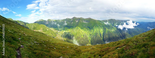 Panoramic view of Fagaras Mountain on summer