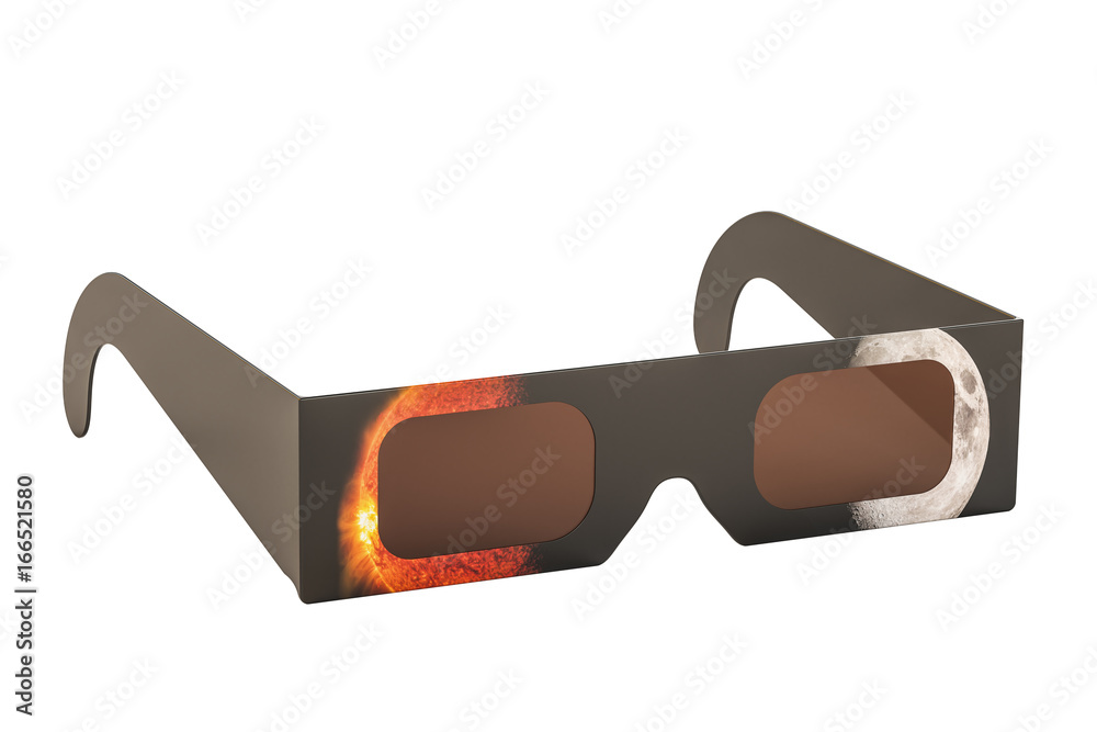 Naklejka premium Solar Eclipse Glasses, 3D rendering