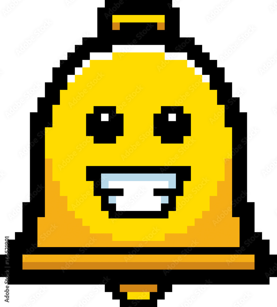 Smiling 8-Bit Cartoon Bell Smiling 8-Bit Cartoon Bell