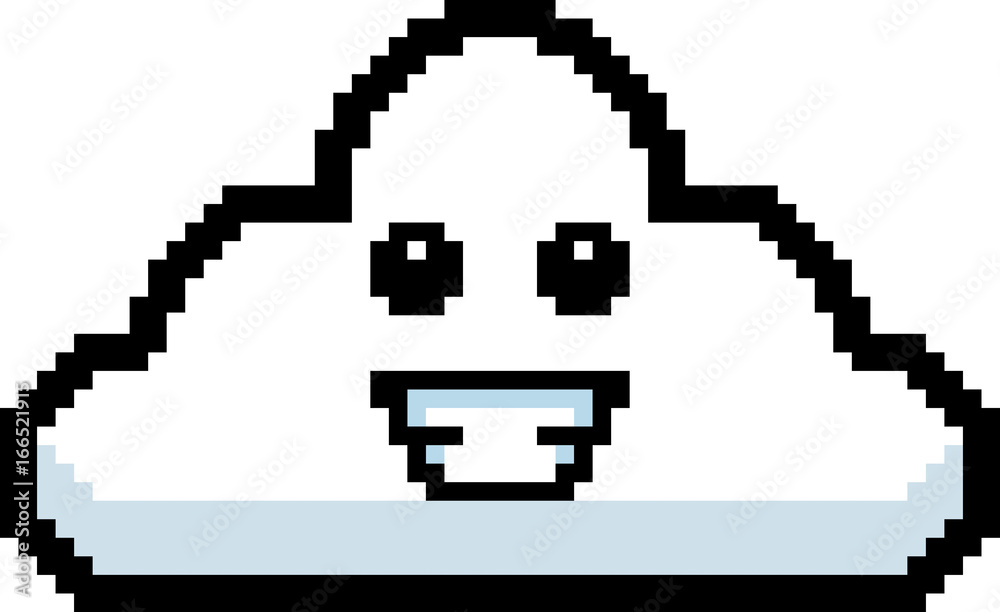 Smiling 8-Bit Cartoon Cloud Smiling 8-Bit Cartoon Cloud