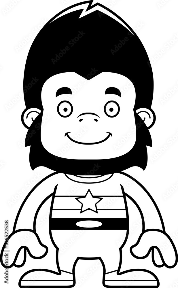 Cartoon Smiling Superhero Gorilla