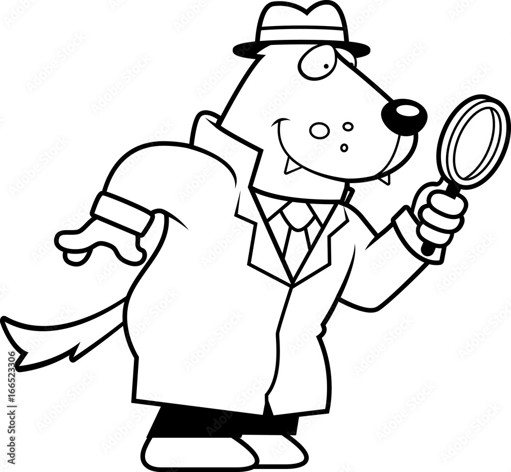 Cartoon Wolf Detective Cartoon Wolf Detective