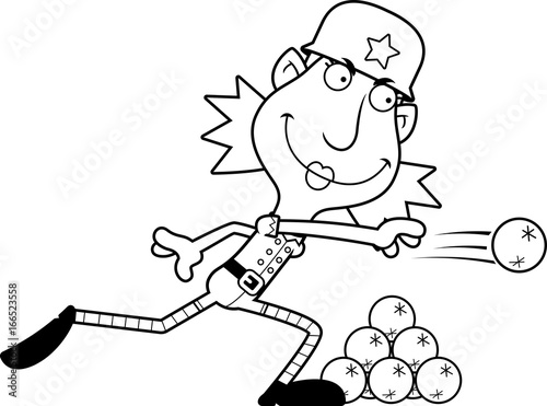 Cartoon Christmas Elf Snowball Fight