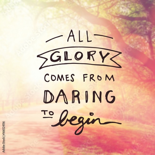 Inspirational Quote with summer style lens flare