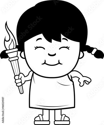 Cartoon Girl Olympic Torch