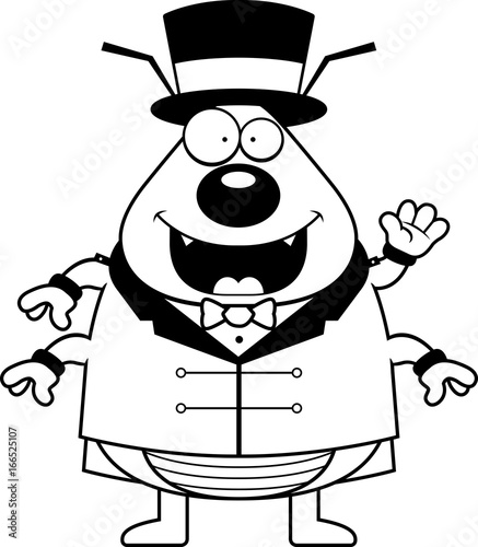 Cartoon Flea Circus Waving