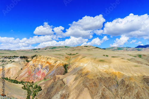 Multicolor soil of mercury occurence in Altai steppe near Kyzyl-Chin