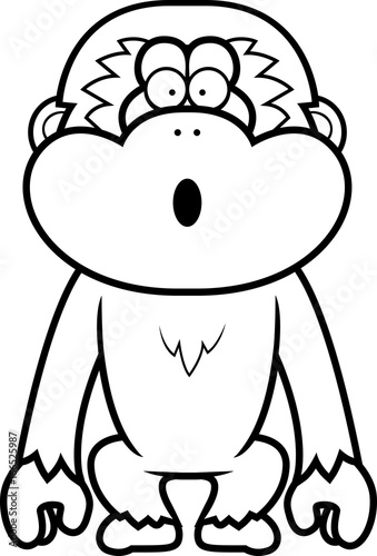Cartoon Gibbon Surprised