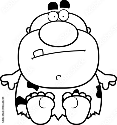 Cartoon Caveman Sitting